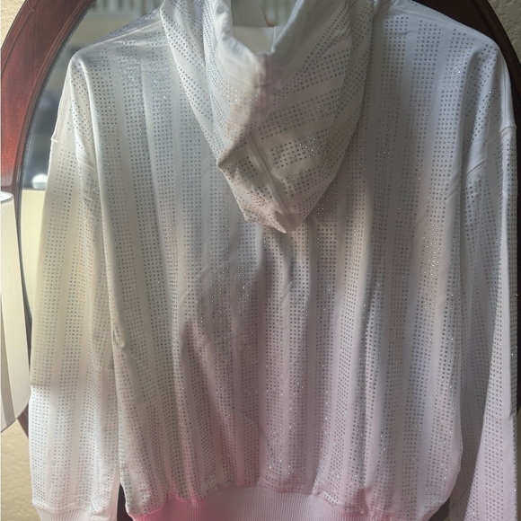 Plus Size (Luxury Curvy) White Rhinestone Hoodie and Pants Set - Picture 6 of 11